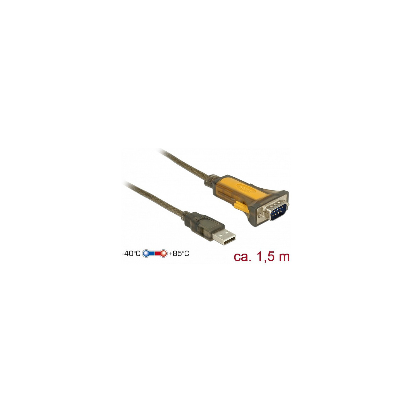 DeLOCK Adapter USB 2.0 to 1 x Serial RS-232 - erweiterter Temperaturbereich - Serieller Adapter