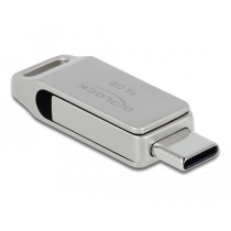 DeLOCK USB 3.2 Gen 1 Dual USB-C/USB-A 16GB Swivel Metal Flash Drive - Silver — Buy in Cyprus with Fast Delivery