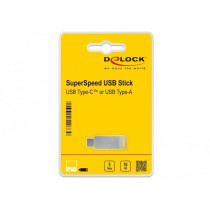 DeLOCK USB 3.2 Gen 1 Dual USB-C/USB-A 16GB Swivel Metal Flash Drive - Silver — Buy in Cyprus with Fast Delivery