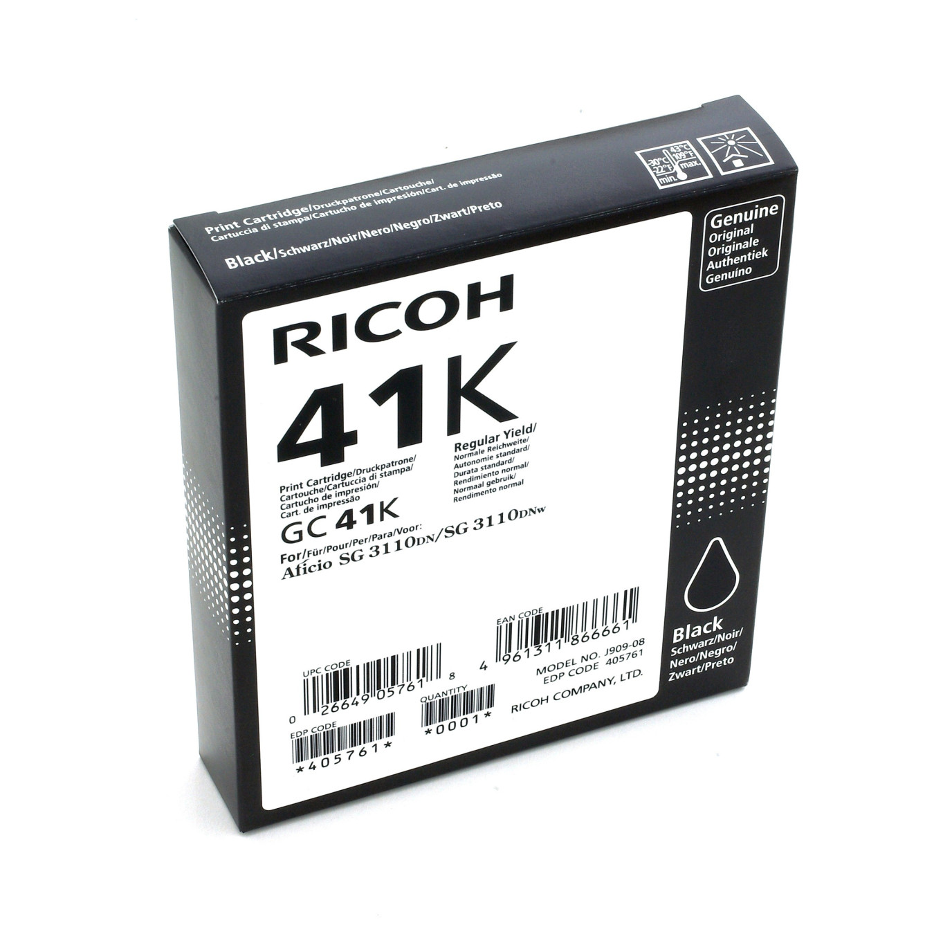 Ricoh Tinte 405761 schwarz GC41K bis zu 2.500 Seiten ISO IEC 24711 — Buy in Cyprus with Fast Delivery