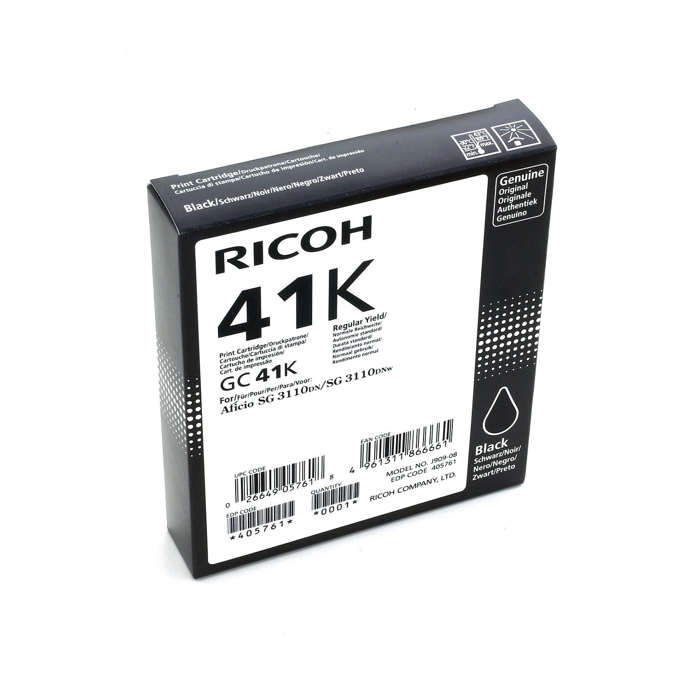 Ricoh Tinte 405761 schwarz GC41K bis zu 2.500 Seiten ISO IEC 24711 — Buy in Cyprus with Fast Delivery