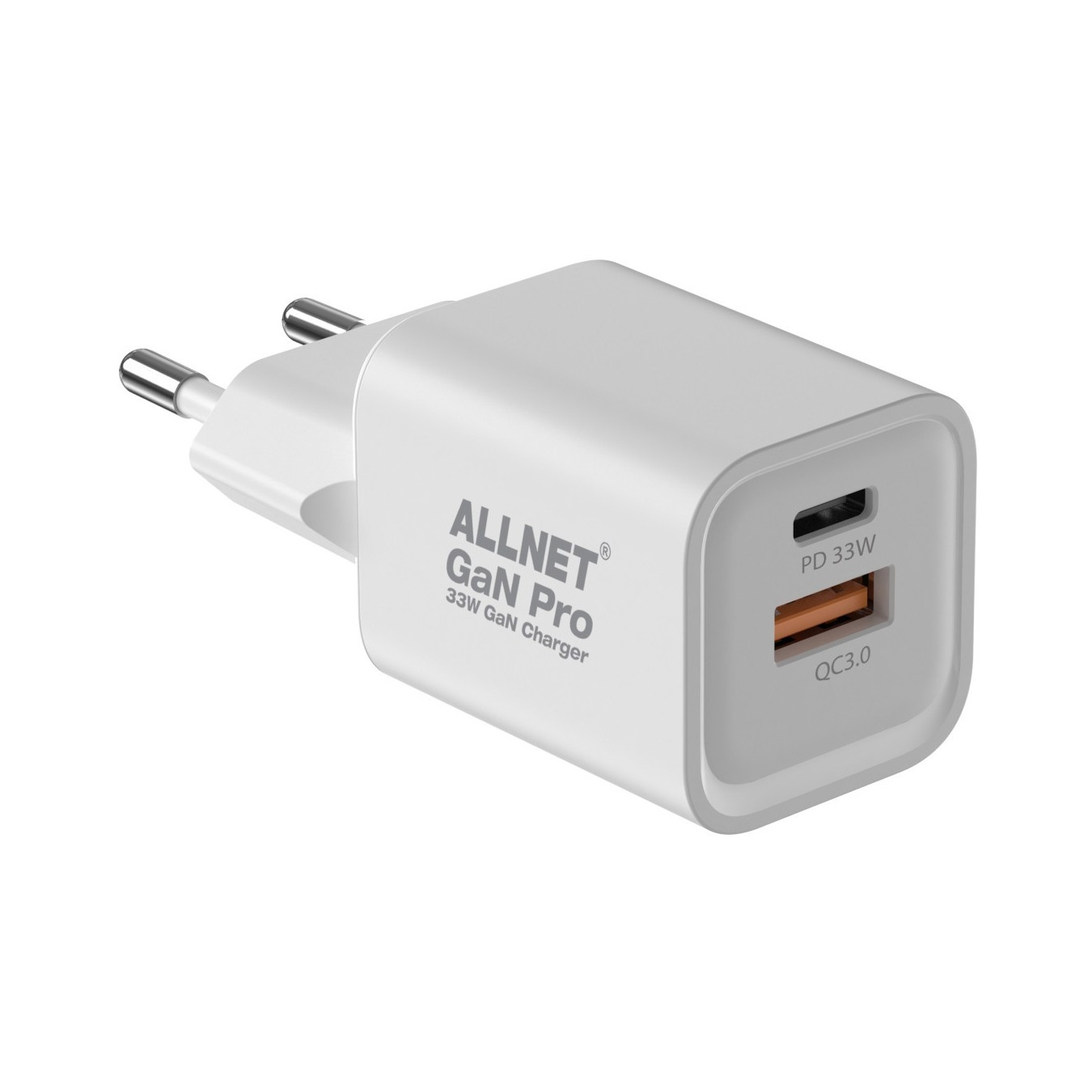 Z ALLNET Ersatznetzteil QC USB-C PD GaN Netzteil Power Supply45Watt 1x USB Typ-A QC 1x USB Typ-C EU PLUG