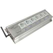 ALLNET MSR IO Zentrale Schaltsteckdosenleiste 6-fach inkl. Messgerät für Desktop & 19 Montage ALL4176 für IP Gebäude ...