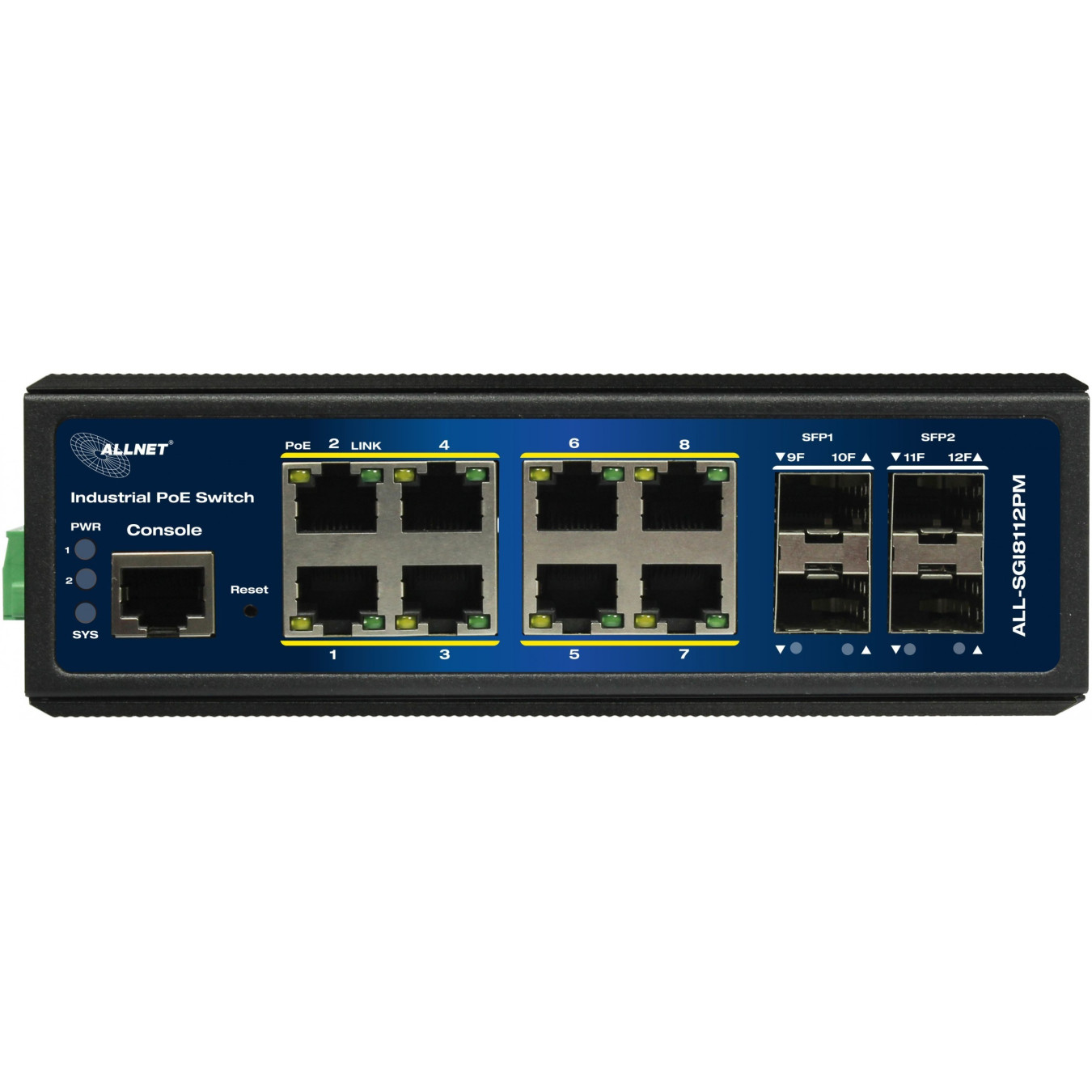 8+4P ALLNET ALL-SGI8112PMJ POE M industrial — Buy in Cyprus with Fast Delivery