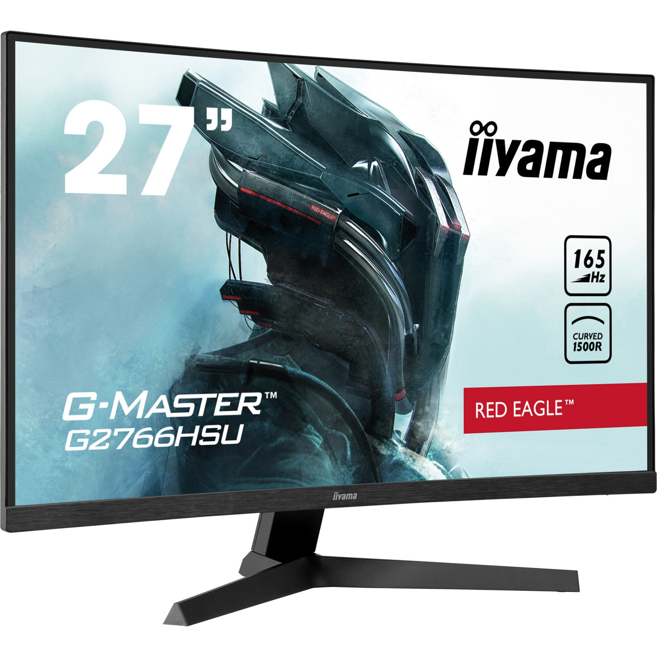 iiyama G-MASTER G2766HSU - 27" Curved VA Gaming Monitor, FHD 1920x1080, 165Hz, 1ms, FreeSync Premium, Black