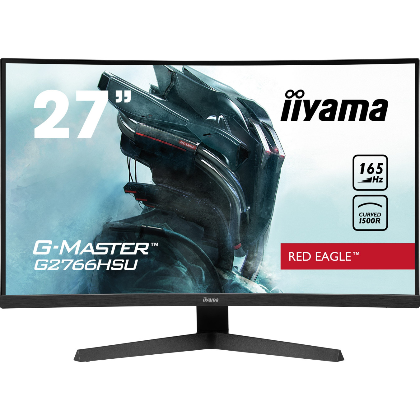 iiyama G-MASTER G2766HSU - 27" Curved VA Gaming Monitor, FHD 1920x1080, 165Hz, 1ms, FreeSync Premium, Black