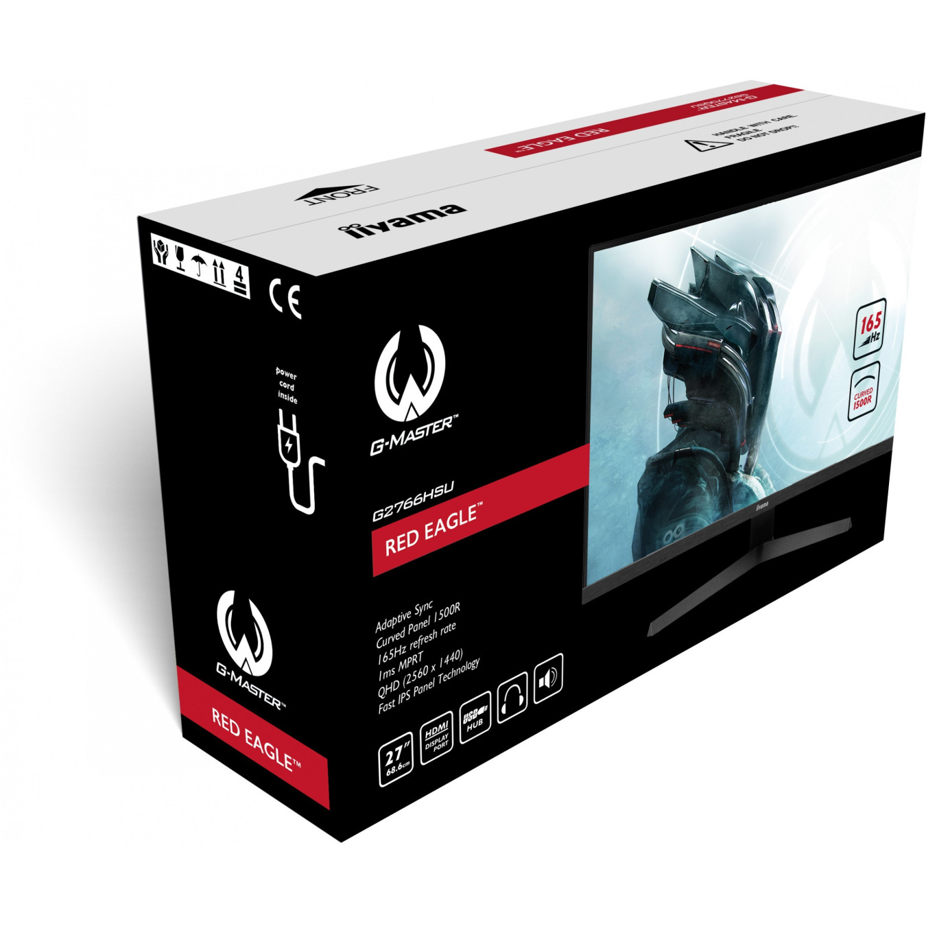 iiyama G-MASTER G2766HSU - 27" Curved VA Gaming Monitor, FHD 1920x1080, 165Hz, 1ms, FreeSync Premium, Black