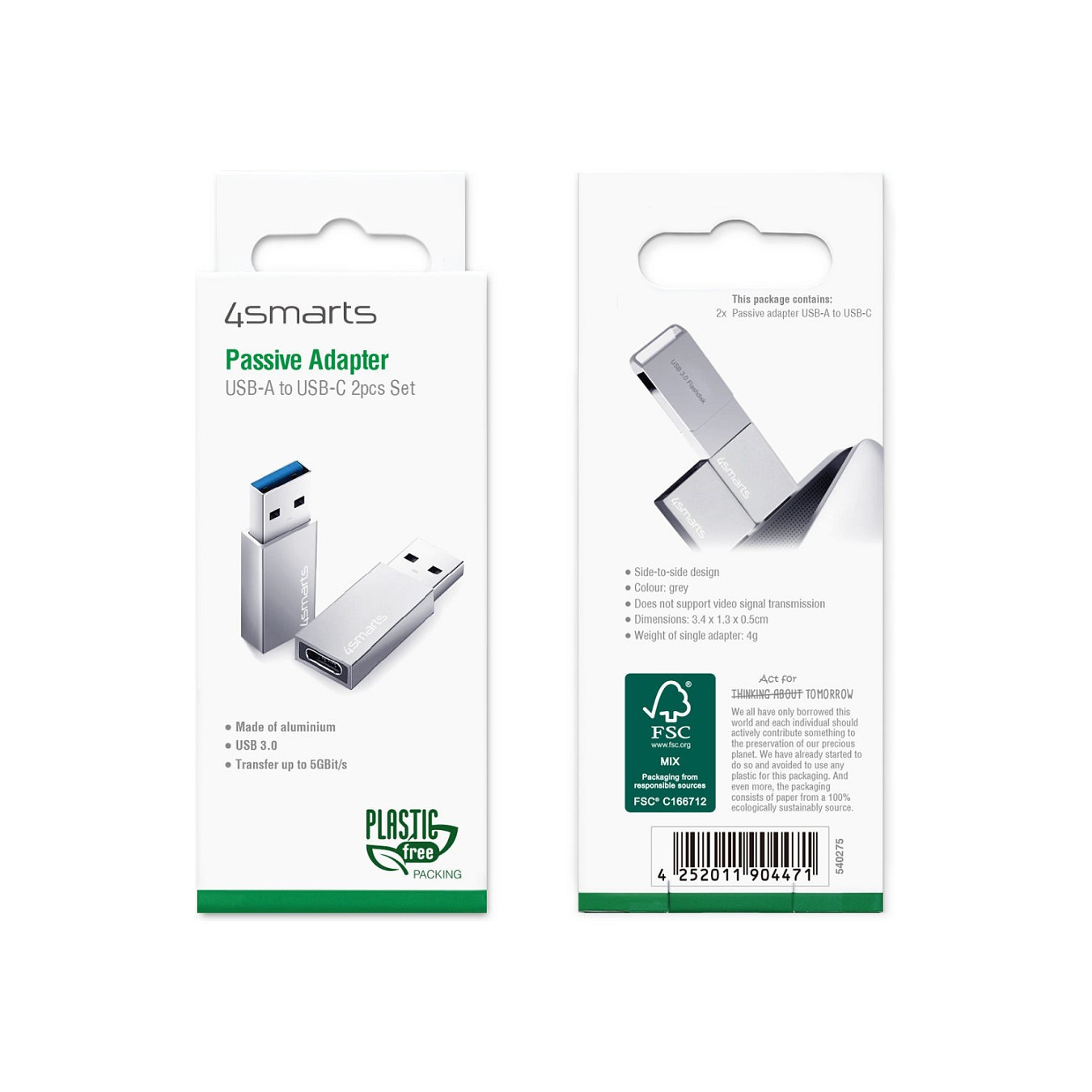 4smarts Passiver Adapter USB-A 3.0 auf USB-C 2er Set — Buy in Cyprus with Fast Delivery
