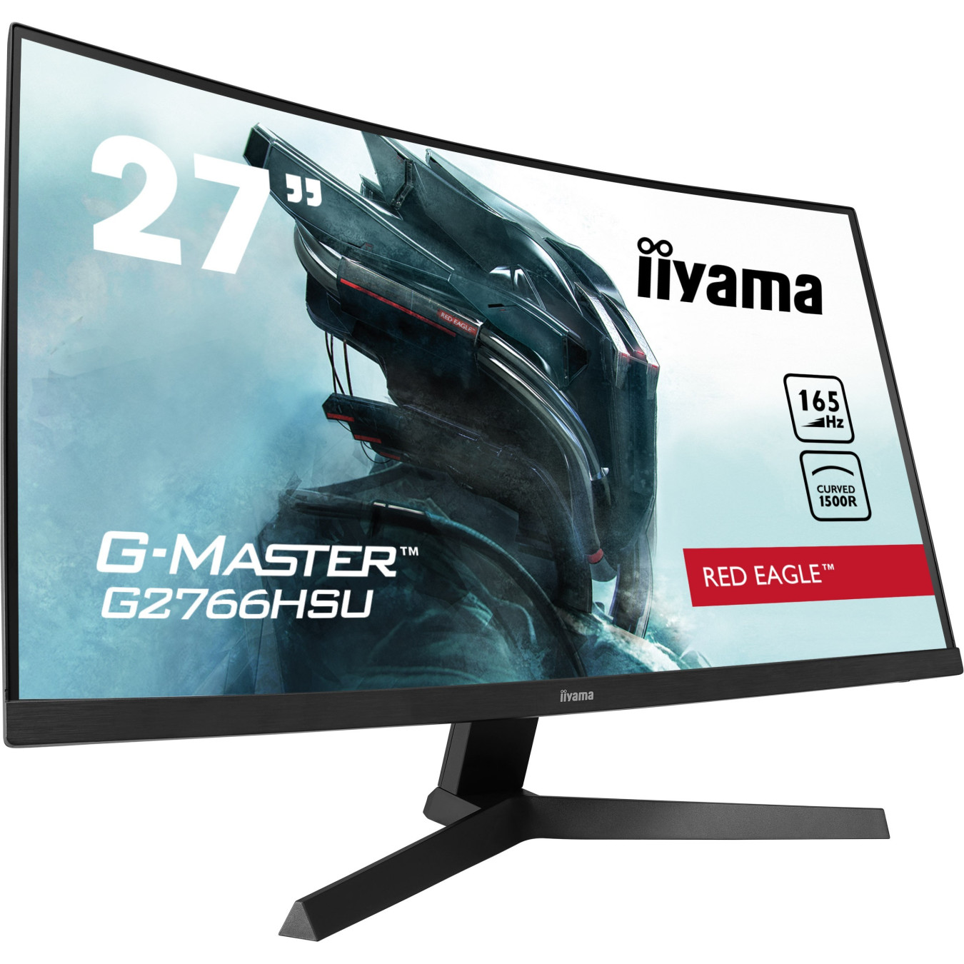 iiyama G-MASTER G2766HSU - 27" Curved VA Gaming Monitor, FHD 1920x1080, 165Hz, 1ms, FreeSync Premium, Black