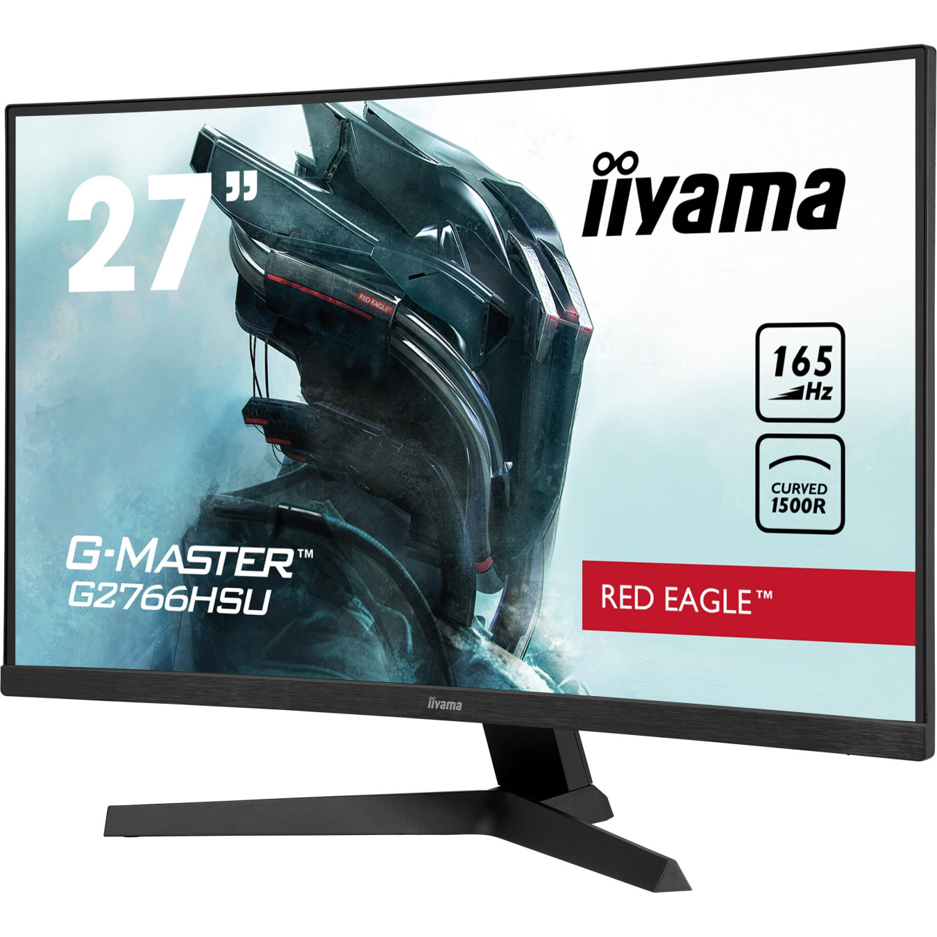 iiyama G-MASTER G2766HSU - 27" Curved VA Gaming Monitor, FHD 1920x1080, 165Hz, 1ms, FreeSync Premium, Black