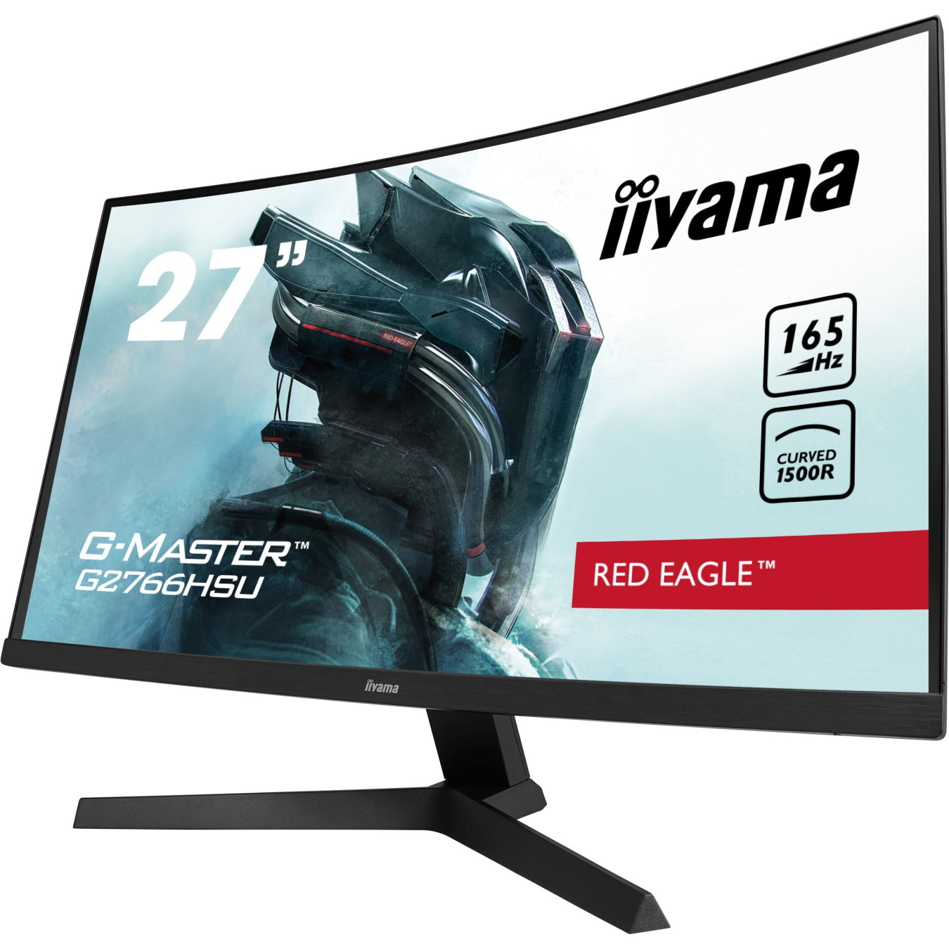 iiyama G-MASTER G2766HSU - 27" Curved VA Gaming Monitor, FHD 1920x1080, 165Hz, 1ms, FreeSync Premium, Black
