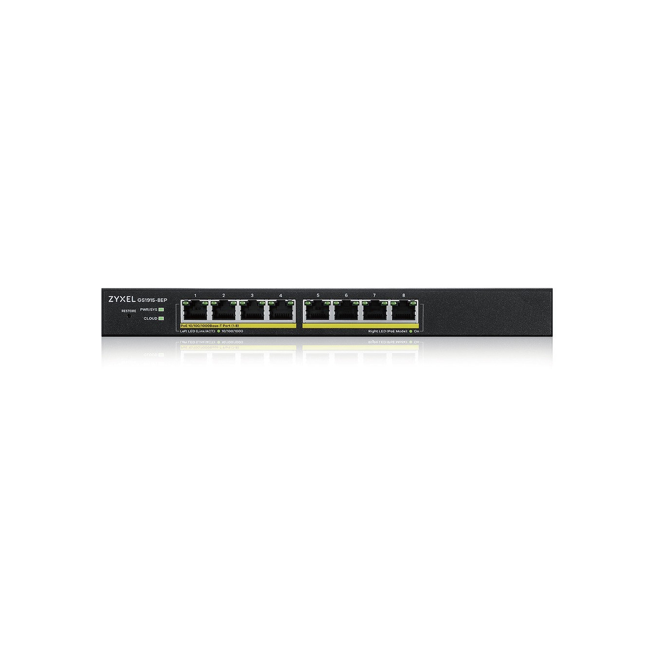 Zyxel GS1915-8EP - 8-Port Gigabit L2 Managed PoE Switch - 802.3af/at, 16 Gbps Switching — Buy in Cyprus with Fast Delivery