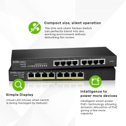 Buy Zyxel GS1915-8EP - 8-Port Gigabit L2 Managed PoE Switch - 802.3af/at, 16 Gbp... in Cyprus, Nicosia, Limassol, Larnaka, Pafos