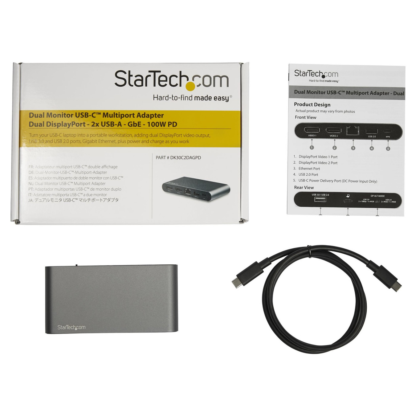 D StarTech USB-C MULTIPORT ADAPTER 2XDP — Buy in Cyprus with Fast Delivery
