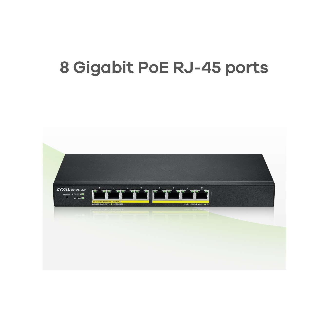 Zyxel GS1915-8EP - 8-Port Gigabit L2 Managed PoE Switch - 802.3af/at, 16 Gbps Switching — Buy in Cyprus with Fast Delivery