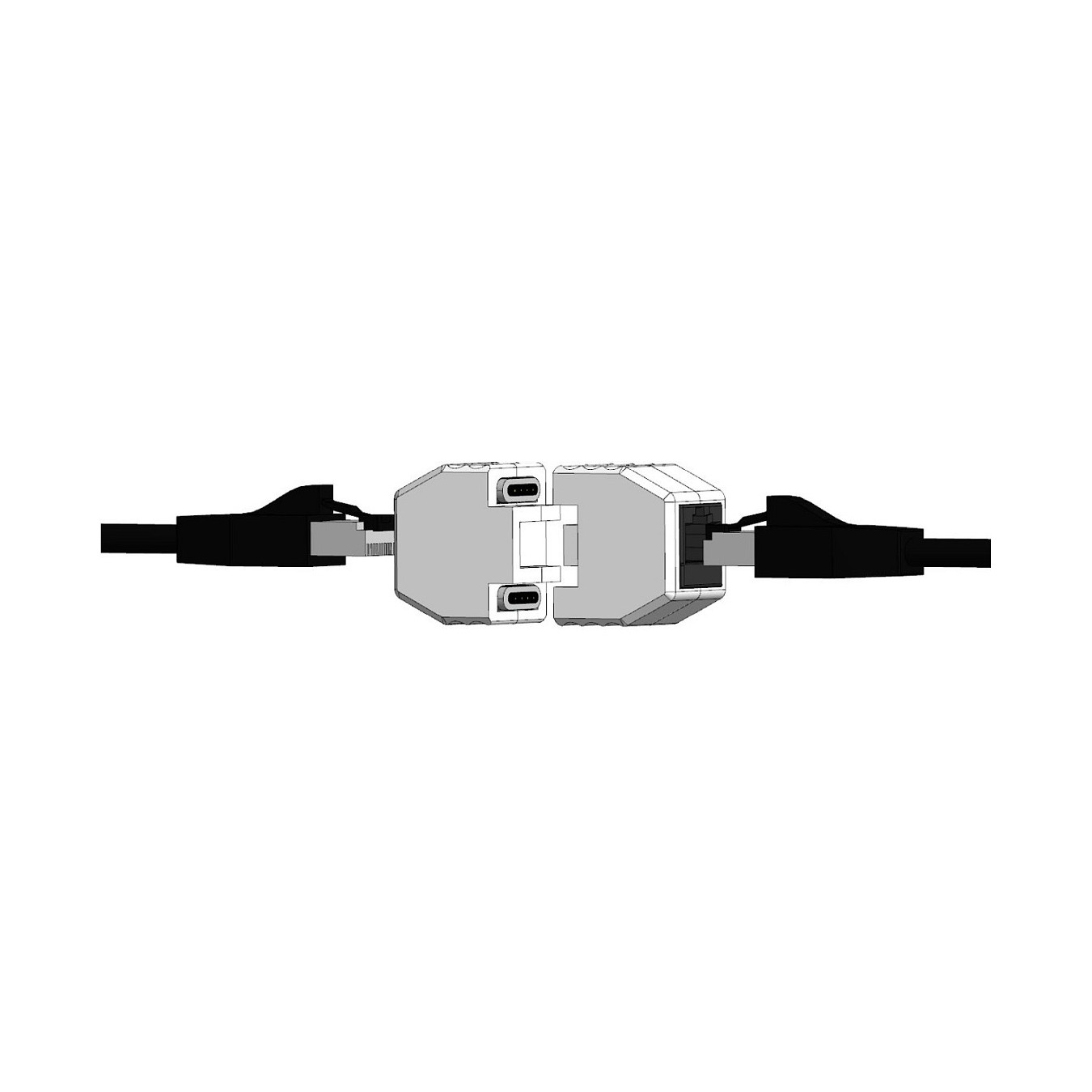 ALLNET TP-TP Kupplung CAT6A Buchse 1:1 8-pol. RJ45 magnetische Sicherungskupplung Abwurfbuchse PoE fähig bis zu 10GBit