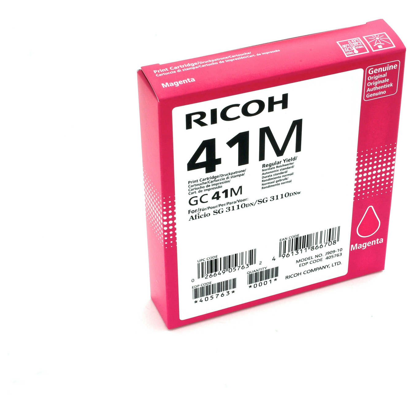 Ricoh Tinte 405763 magenta GC41M bis zu 2.200 Seiten ISO IEC 24711 — Buy in Cyprus with Fast Delivery