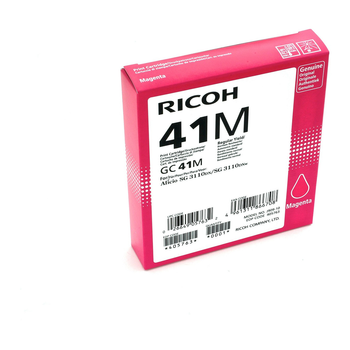 Ricoh Tinte 405763 magenta GC41M bis zu 2.200 Seiten ISO IEC 24711 — Buy in Cyprus with Fast Delivery