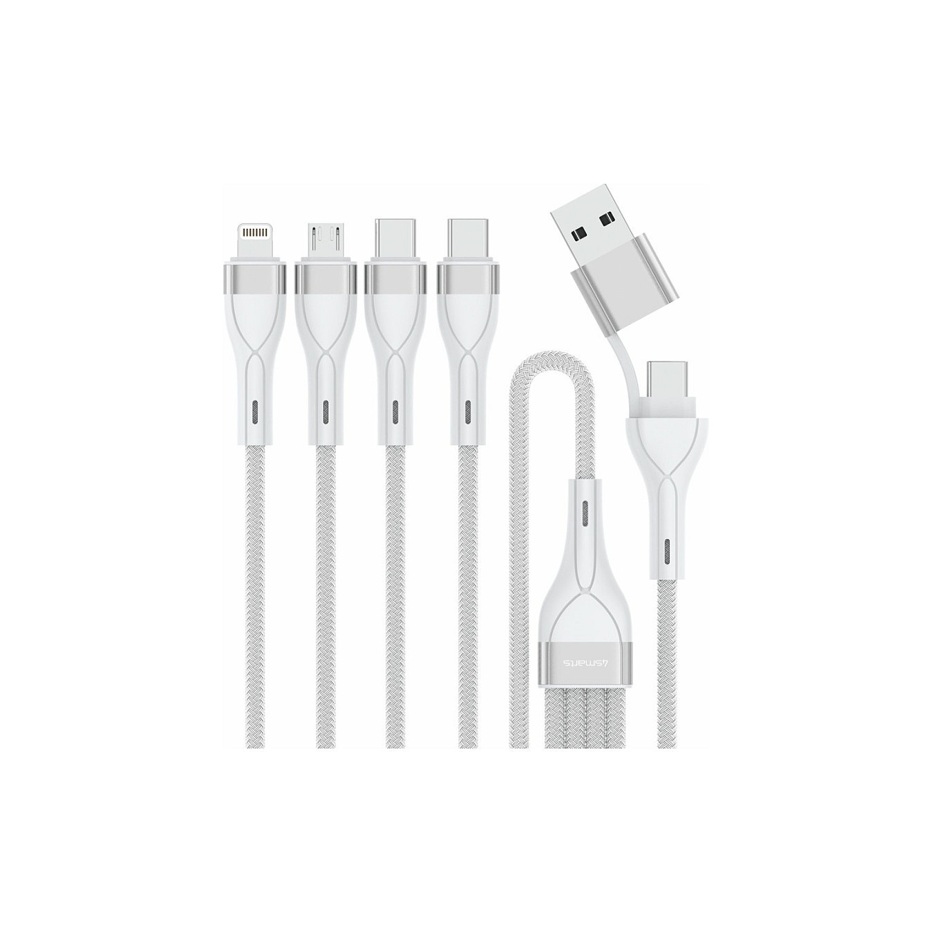 4smarts USB-C A Multi-Ladekabel 4in2 1.2m. wei — Buy in Cyprus with Fast Delivery