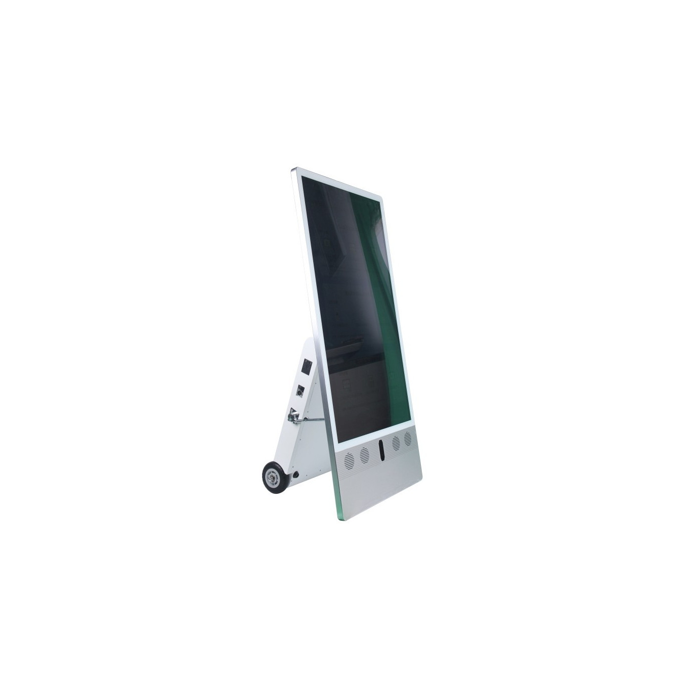 ALLNET Standdisplay 43 Zoll Outdoor Kundenstopper mit Akku oh. Touch mit Laufrollen 1500Nits Android Farbe schwarz