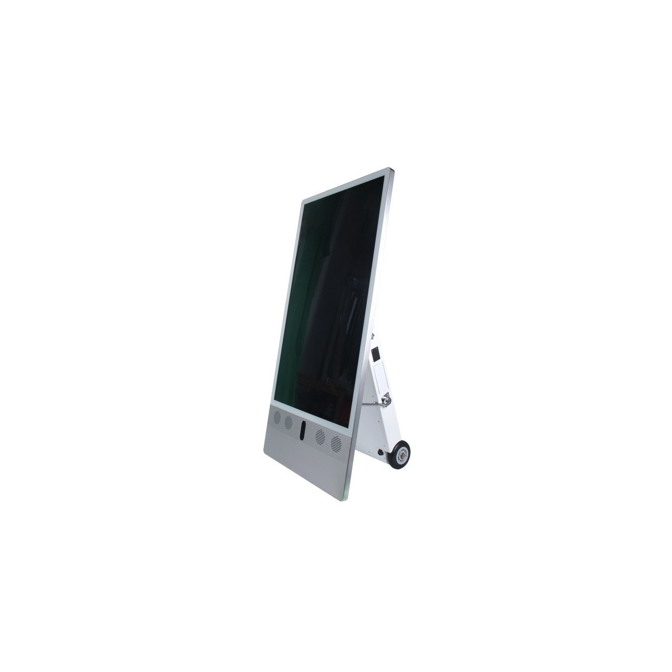 ALLNET Standdisplay 43 Zoll Outdoor Kundenstopper mit Akku oh. Touch mit Laufrollen 1500Nits Android Farbe schwarz