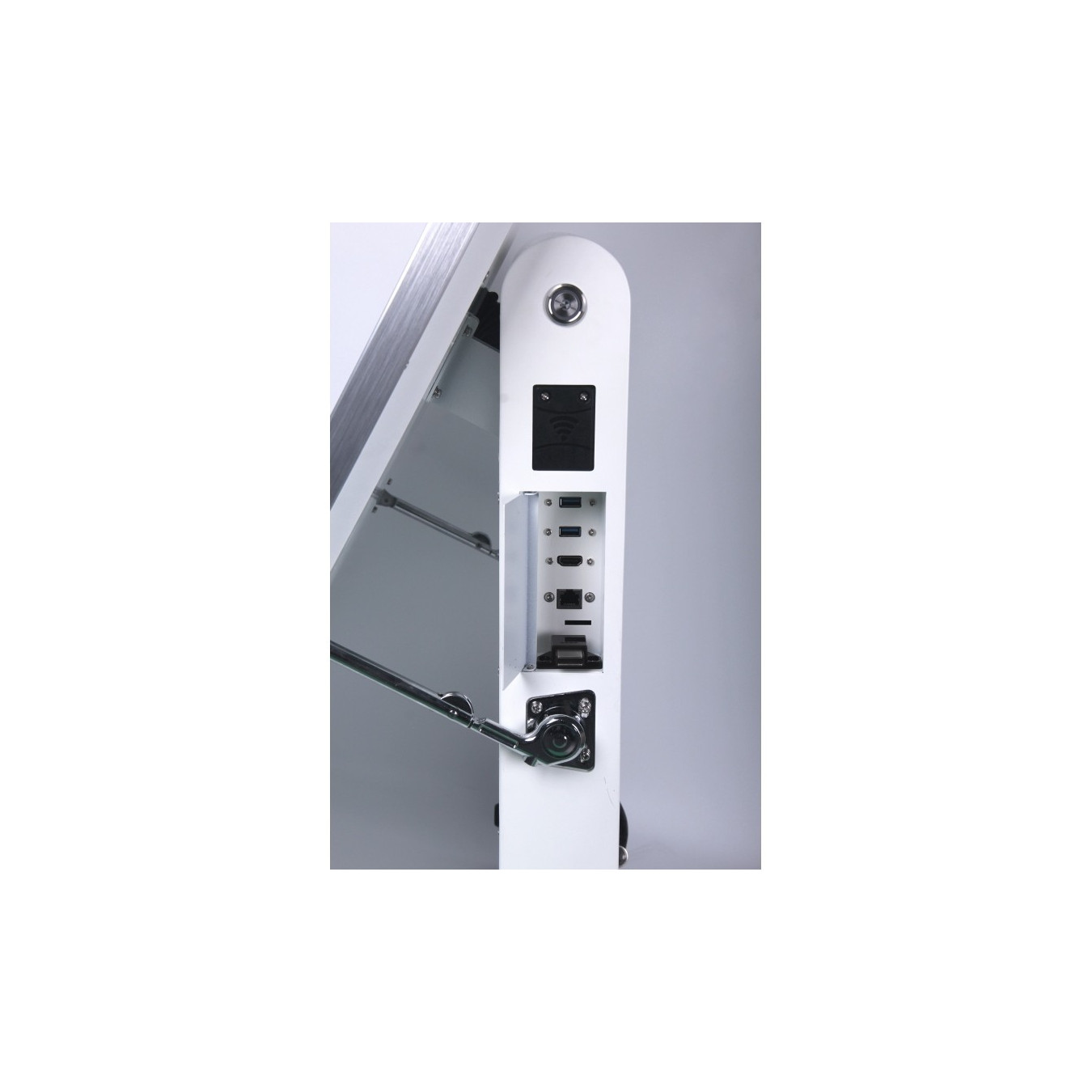 ALLNET Standdisplay 43 Zoll Outdoor Kundenstopper mit Akku oh. Touch mit Laufrollen 1500Nits Android Farbe schwarz