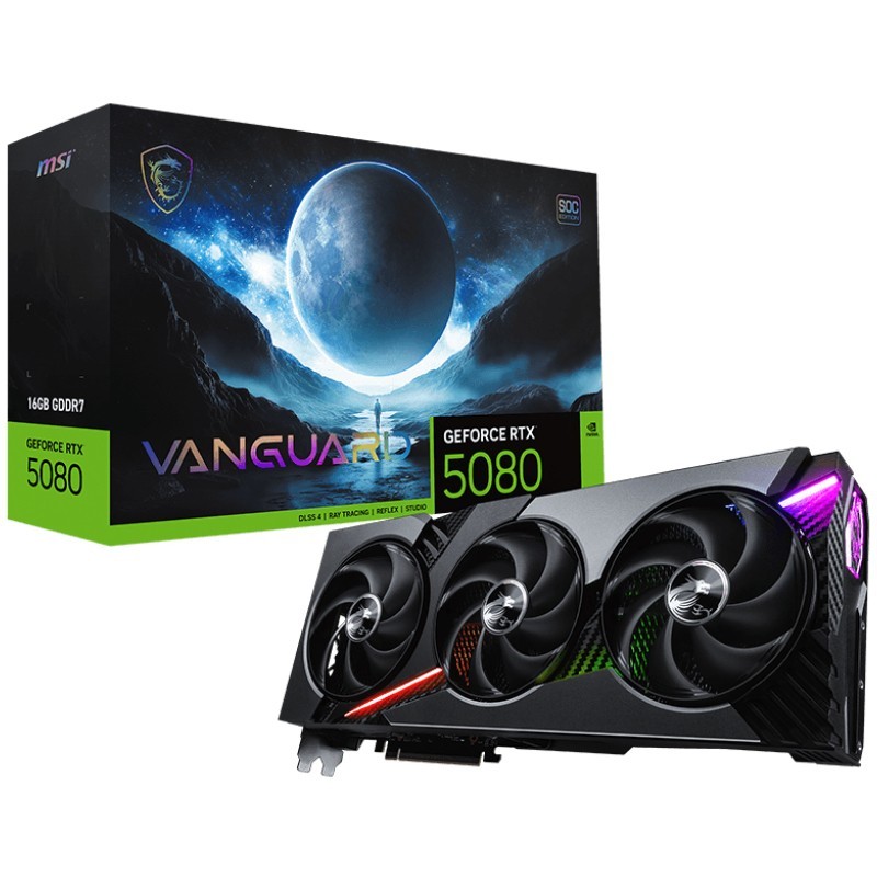 Buy MSI GeForce RTX 5080 Vanguard SOC - 16GB GDDR7, PCIe 5.0, 3-Fan, 2730 MHz Boost in Cyprus, Nicosia, Limassol, Larnaka, Pafos