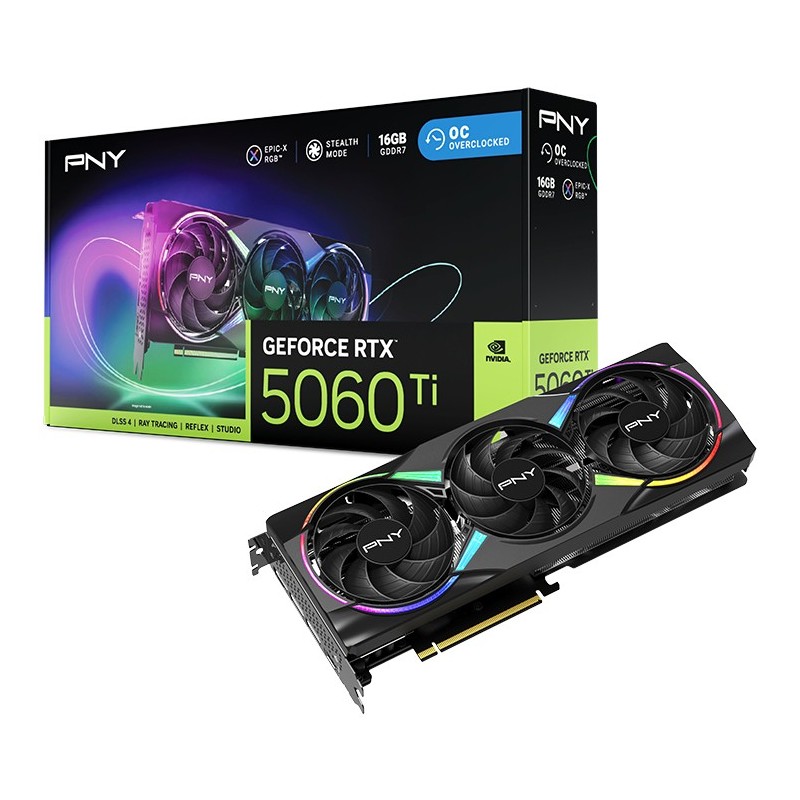 Buy PNY GeForce RTX 5060 Ti EPIC-X RGB OC - 16GB GDDR7, Triple-Fan ARGB, PCIe 5.... in Cyprus, Nicosia, Limassol, Larnaka, Pafos