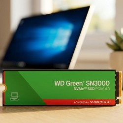Western Digital WD Green SN3000 2TB M.2 2280 NVMe SSD - PCIe 4.0 x4, 5000 MB/s, QLC 3D NAND - WDS200T4G0E (Boxed)