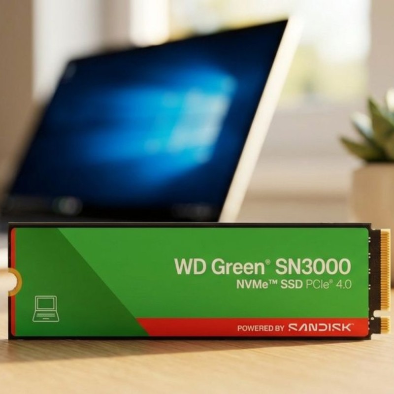 Western Digital WD Green SN3000 2TB M.2 2280 NVMe SSD - PCIe 4.0 x4, 5000 MB/s, QLC 3D NAND - WDS200T4G0E (Boxed)