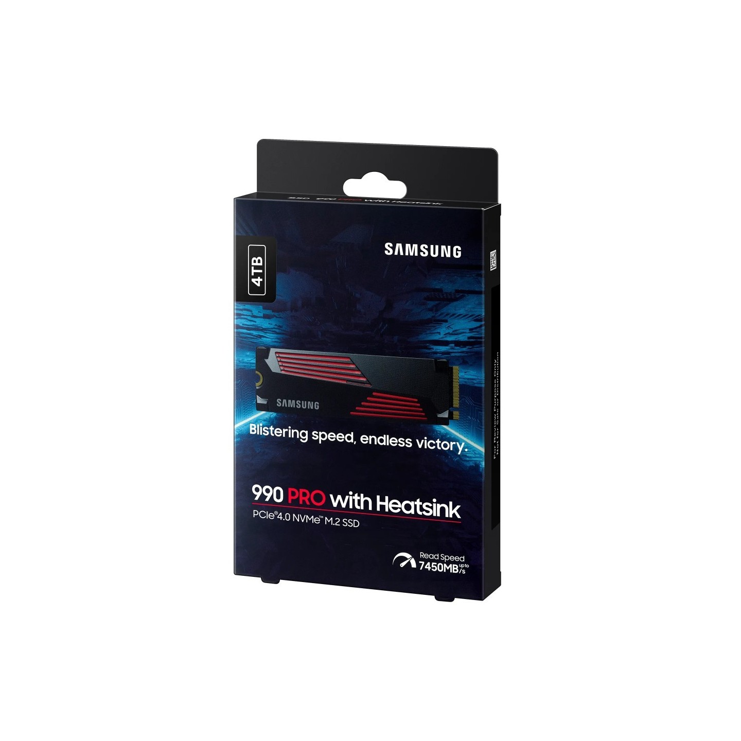 Samsung 990 PRO 4TB M.2 2280 NVMe SSD with Heatsink - PCIe 4.0 x4 7450 MB/s - MZ-V9P4T0CW (Boxed)