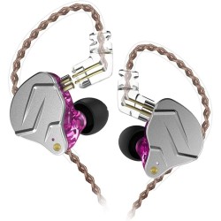 KZ ZSN PRO Purple No Mic - IEM 3,5 In Ear Monitor Earphones, Dynamic Hybrid Dual Driver 1BA+1DD