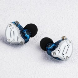 KZ ZS10 PRO Blue With Mic - IEM 3,5 Musician In Ear Monitor Earphones, 4BA+1DD 5 Driver 10mm, metal