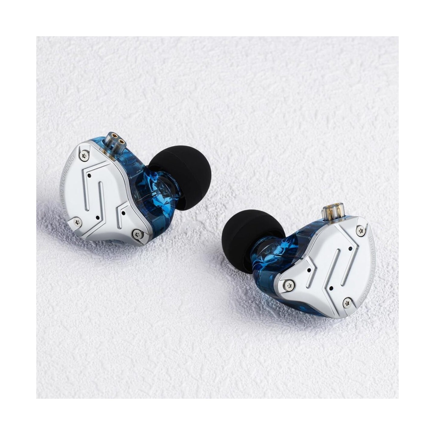 KZ ZS10 PRO Blue With Mic - IEM 3,5 Musician In Ear Monitor Earphones, 4BA+1DD 5 Driver 10mm, metal