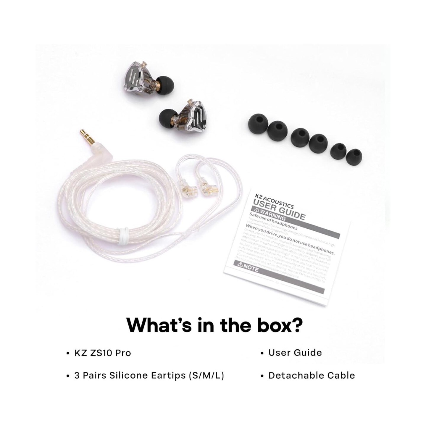 KZ ZS10 PRO Blue With Mic - IEM 3,5 Musician In Ear Monitor Earphones, 4BA+1DD 5 Driver 10mm, metal