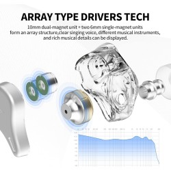 KZ DQ6 Silver No Mic - IEM 3,5 HBB Tuned Improved In Ear Monitor Earphones, 3DD Dynamic — Buy in Cyprus with Fast Delivery
