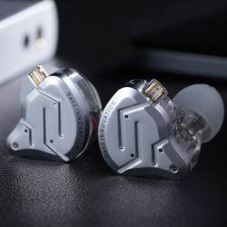 KZ ZSN PRO 2 SIlver No Mic - IEM 3,5 In Ear Monitor Earphones, Hybrid 1BA+1DD 10mm, metal, HIFI bass