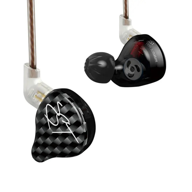 KZ ZST Black No Mic - IEM 3,5 In Ear Monitor Earphones, Dynamic Hybrid Dual Driver 1BA+1DD — Buy in Cyprus with Fast Delivery
