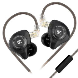 KZ EDX PRO Black Mic - IEM 3,5 In Ear Monitor Earphones, 1DD Dynamic, HIFI bass, Noise Cancelling, I