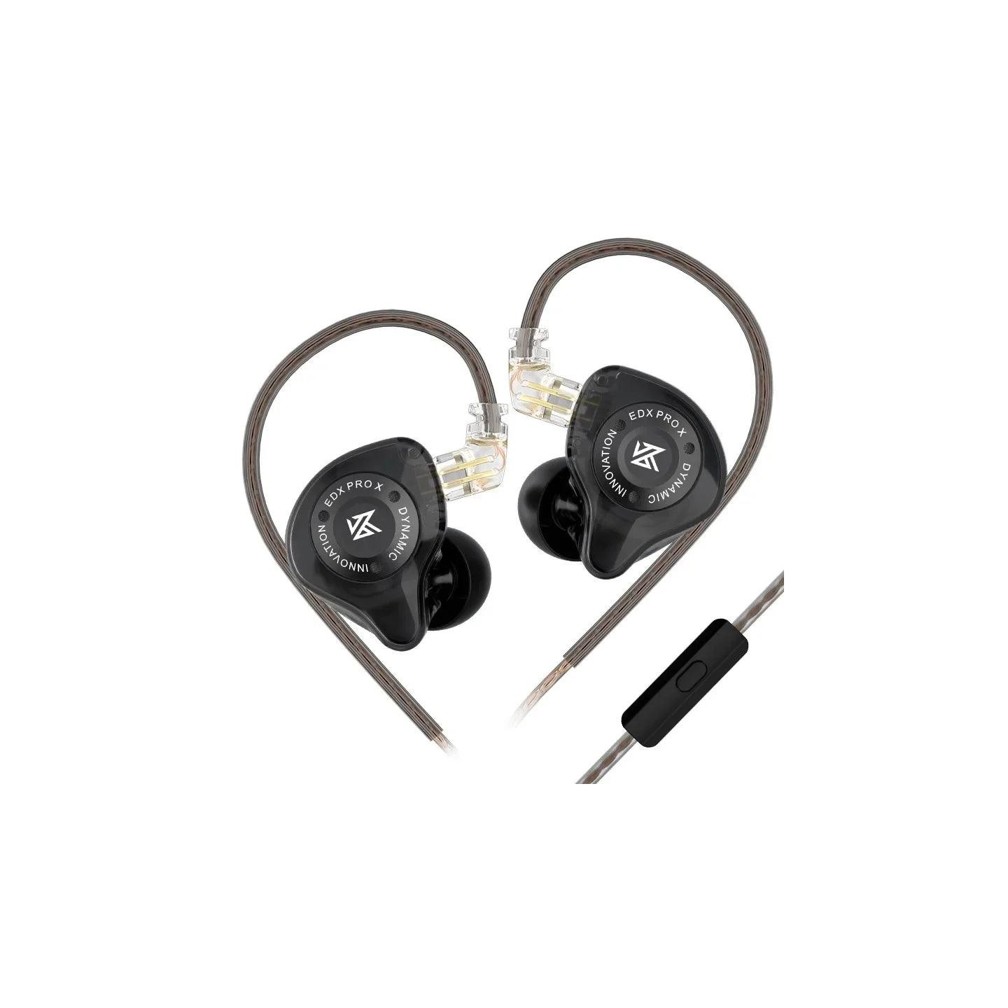 KZ EDX PRO Black Mic - IEM 3,5 In Ear Monitor Earphones, 1DD Dynamic, HIFI bass, Noise Cancelling, I