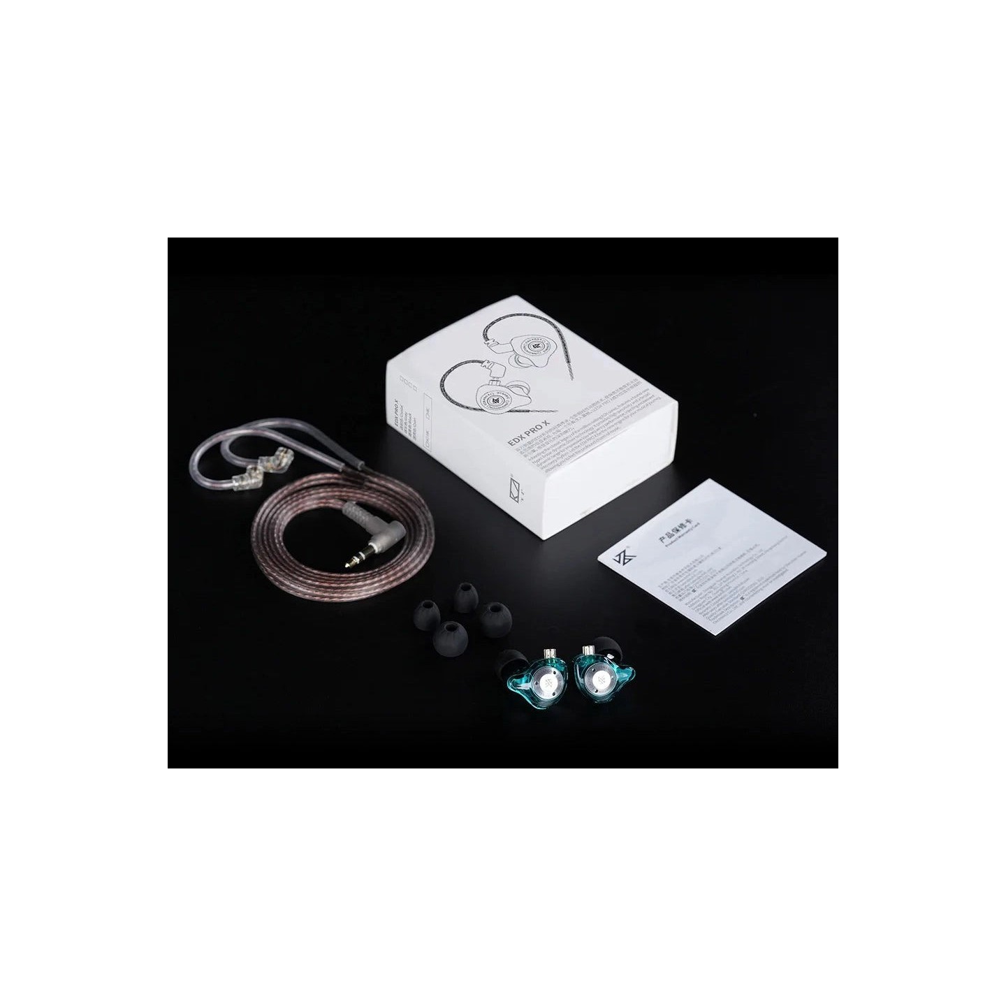 KZ EDX PRO Black Mic - IEM 3,5 In Ear Monitor Earphones, 1DD Dynamic, HIFI bass, Noise Cancelling, I