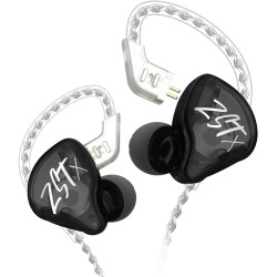 KZ ZST X Black No Mic - IEM 3,5 In Ear Monitor Earphones, Dynamic Hybrid Dual Driver 1BA+1DD, 2x ma