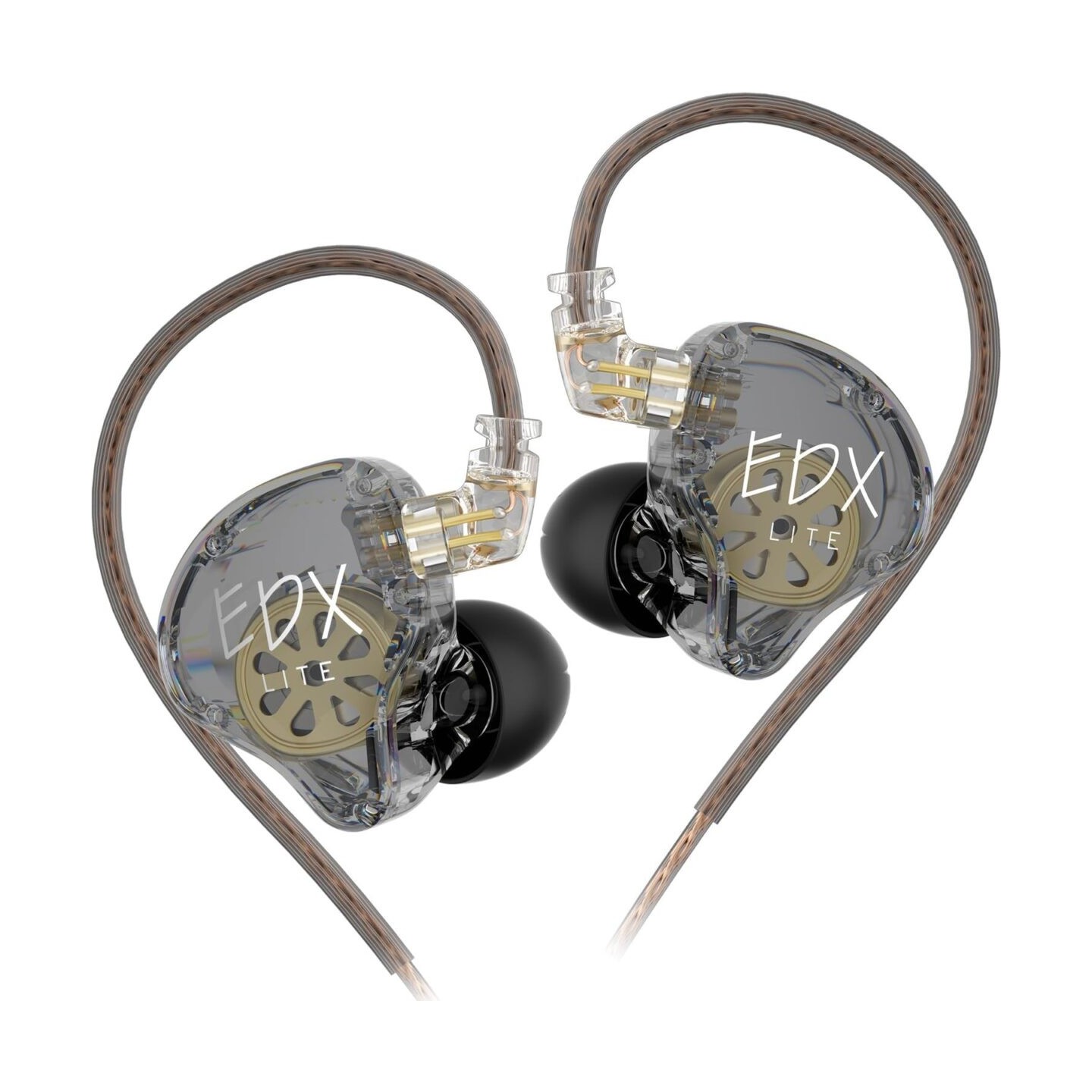 KZ EDX LITE Transparent Grey NO MIC - IEM 3,5 In Ear Monitor Earphones, Super-Linear, HIFI bass, Noi