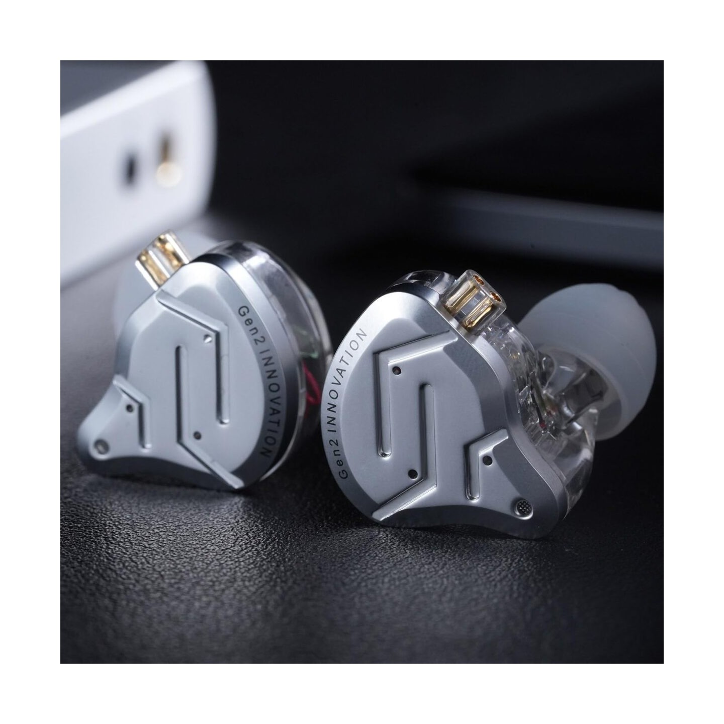 KZ ZSN PRO 2 SIlver With Mic - IEM 3,5 In Ear Monitor Earphones, Hybrid 1BA+1DD 10mm, metal, HIFI ba