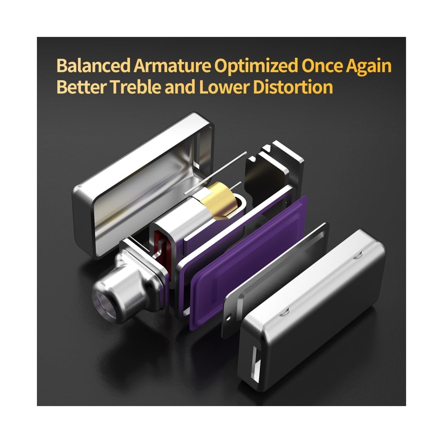 KZ ZSN PRO 2 SIlver With Mic - IEM 3,5 In Ear Monitor Earphones, Hybrid 1BA+1DD 10mm, metal, HIFI ba