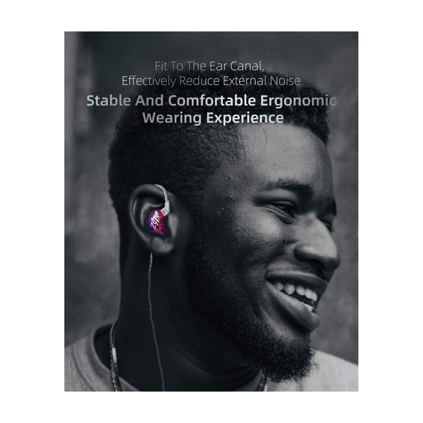 KZ ZST X Purple No Mic - IEM 3,5 In Ear Monitor Earphones, Dynamic Hybrid Dual Driver 1BA+1DD, 2x ma