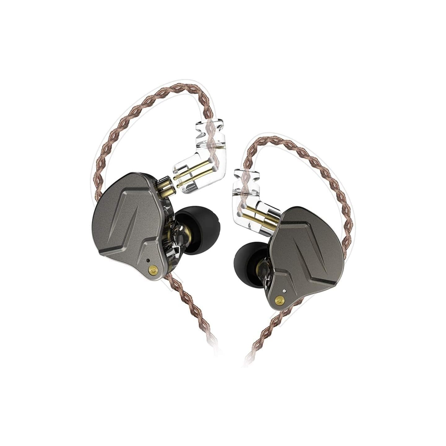 KZ ZSN PRO Grey No Mic - IEM 3,5 In Ear Monitor Earphones, Dynamic Hybrid Dual Driver 1BA+1DD