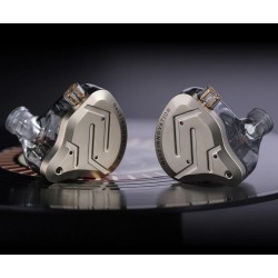 KZ ZSN PRO 2 Gold With Mic - IEM 3,5 In Ear Monitor Earphones, Hybrid 1BA+1DD 10mm, metal, HIFI bass