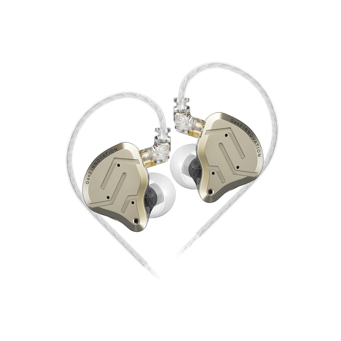 KZ ZSN PRO 2 Gold No Mic - IEM 3,5 In Ear Monitor Earphones, Hybrid 1BA+1DD 10mm, metal, HIFI bass,