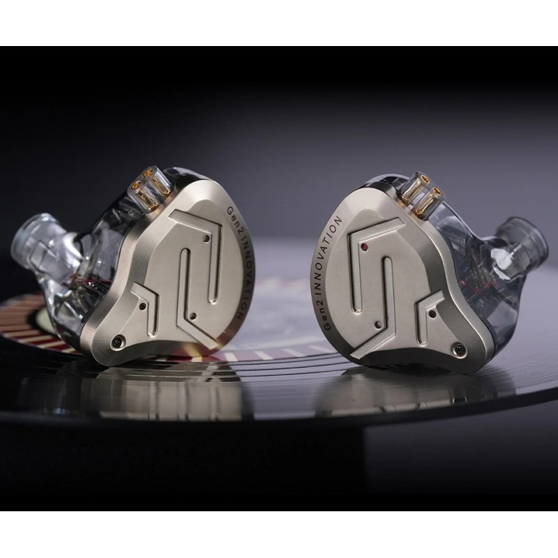 KZ ZSN PRO 2 Gold No Mic - IEM 3,5 In Ear Monitor Earphones, Hybrid 1BA+1DD 10mm, metal, HIFI bass,